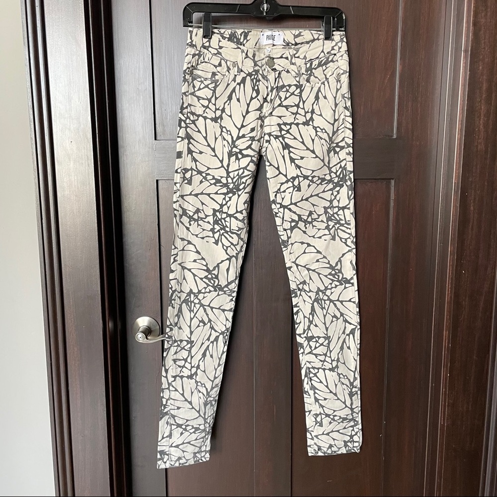 PAIGE Skyline Skinny Porcelain Leaf Print